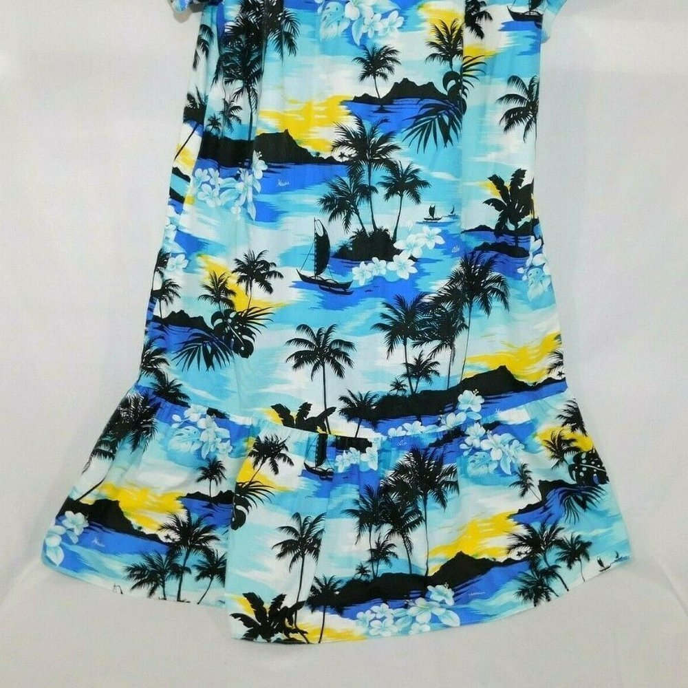 VTG  Hawaiian Tropical Sunset Muumuu Dress Jade Fashions Housedress Womens M - Picture 9 of 9